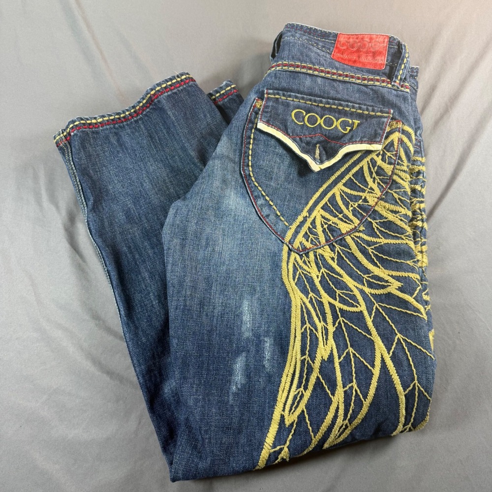 Coogi Australia Mens Embroidered Wing Jeans Denim GRAIL W34 L31 Streetwear